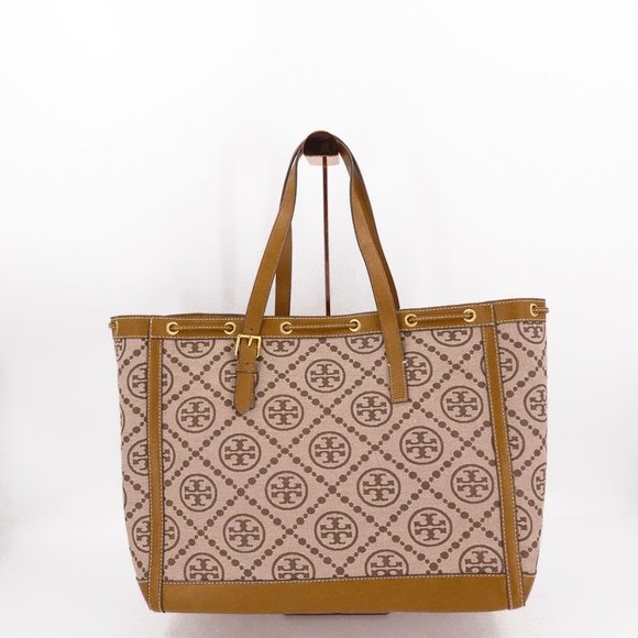 Tory Burch T Monogram Jacquard Tote Hazel Brown - Picture 11 of 13